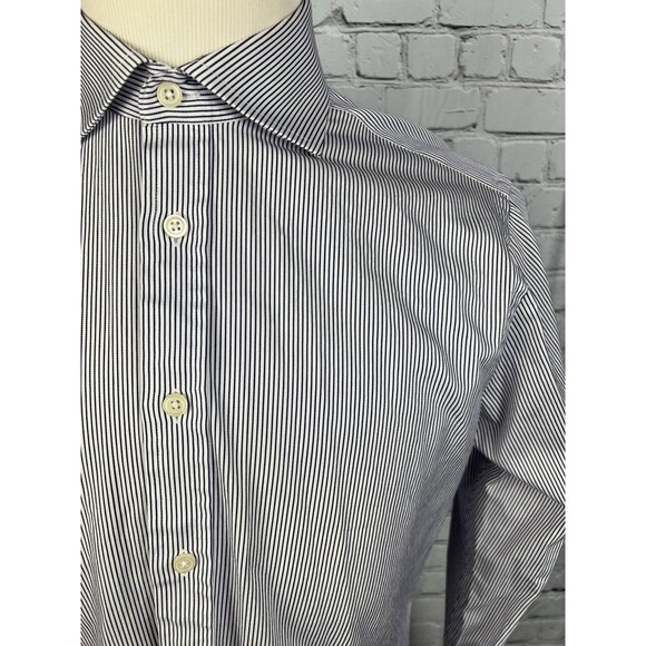 Charles Tyrwhitt Mens 16/35 Slim Fit French Cuff Dress Shirt Purple,White Stripe - Picture 8 of 10